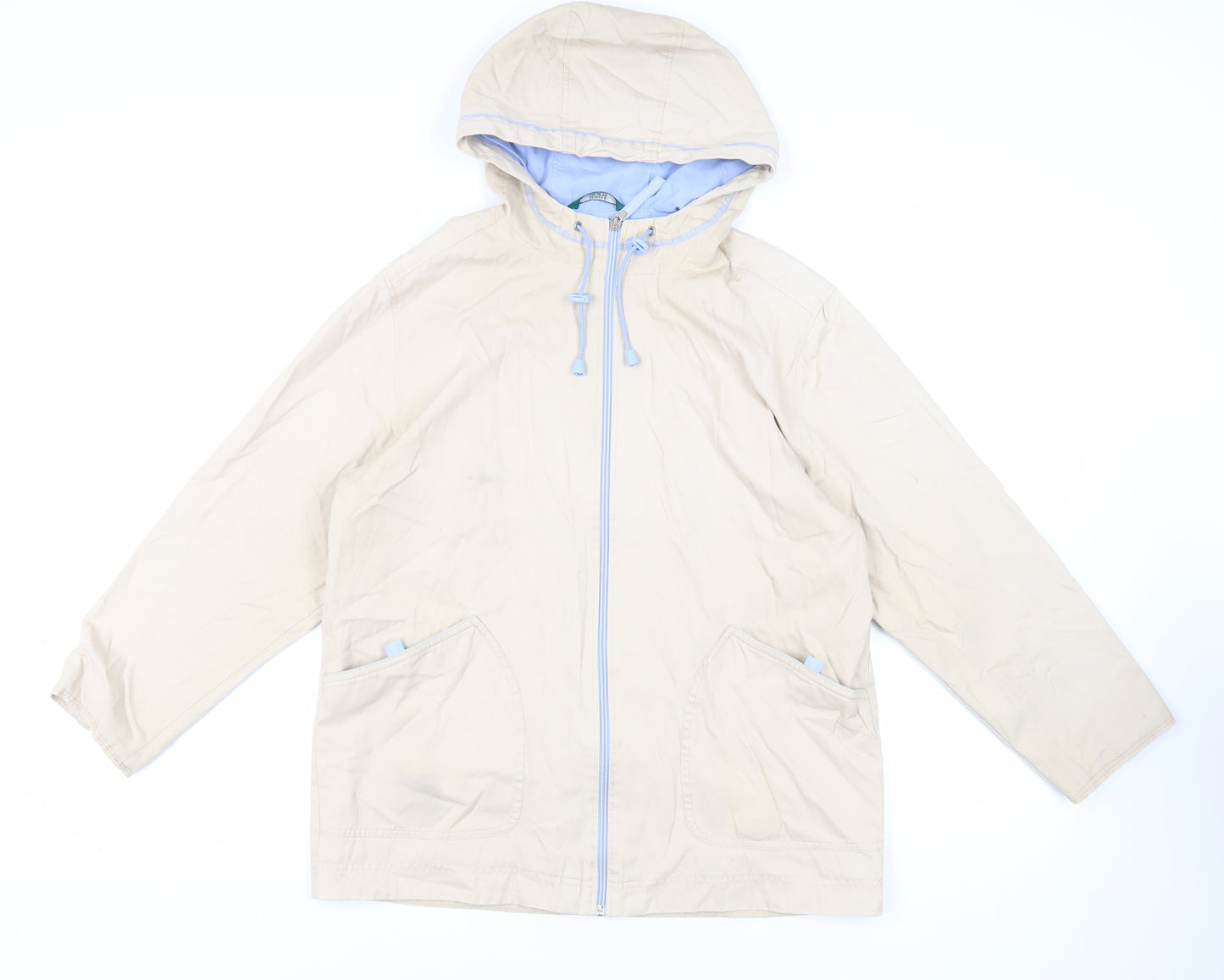 Marks and Spencer Womens Beige Jacket Size 12 Zip - Hooded