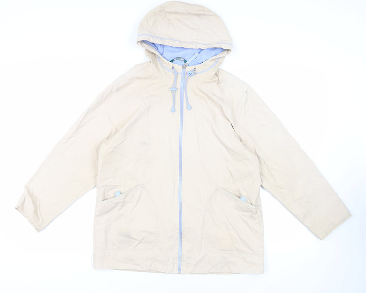 Marks and Spencer Womens Beige Jacket Size 12 Zip - Hooded