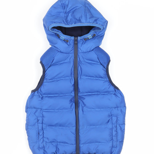 NEXT Boys Blue Gilet Jacket Size 7 Years Zip - Hooded