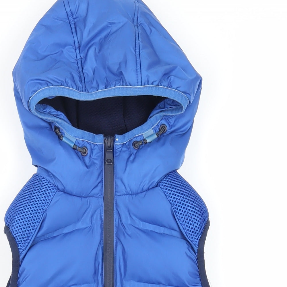 NEXT Boys Blue Gilet Jacket Size 7 Years Zip - Hooded