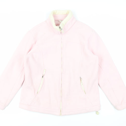 Marks and Spencer Womens Pink Jacket Size 12 Zip - Zipped Pockets