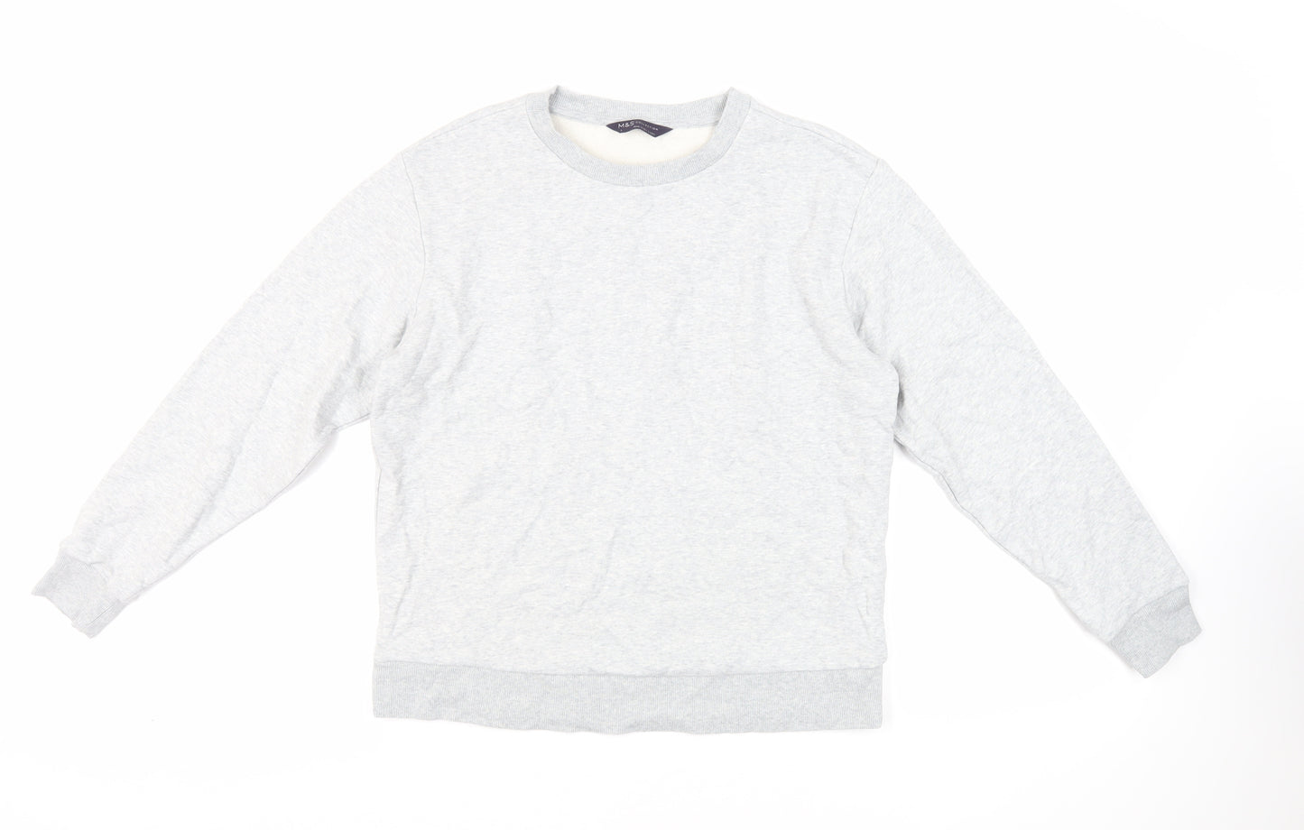 Marks and Spencer Womens Grey Cotton Pullover Sweatshirt Size S Pullover