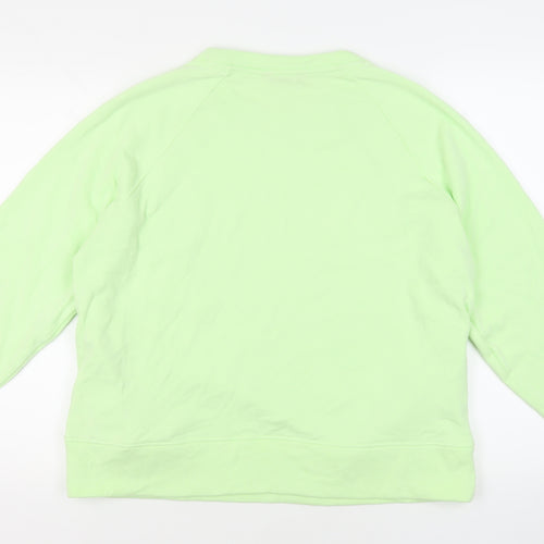 GOODMOVE Womens Green Cotton Pullover Sweatshirt Size 14 Pullover - Pockets