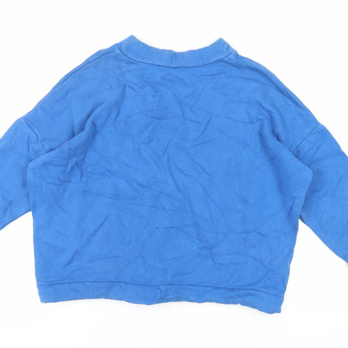 John Lewis Womens Blue Cotton Pullover Sweatshirt Size S Pullover