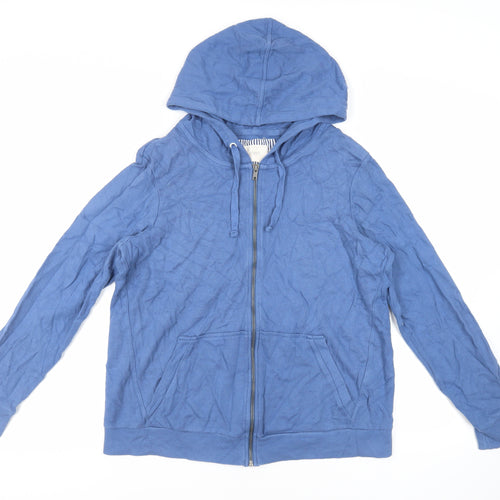 NEXT Womens Blue Cotton Full Zip Hoodie Size 16 Zip - Pockets