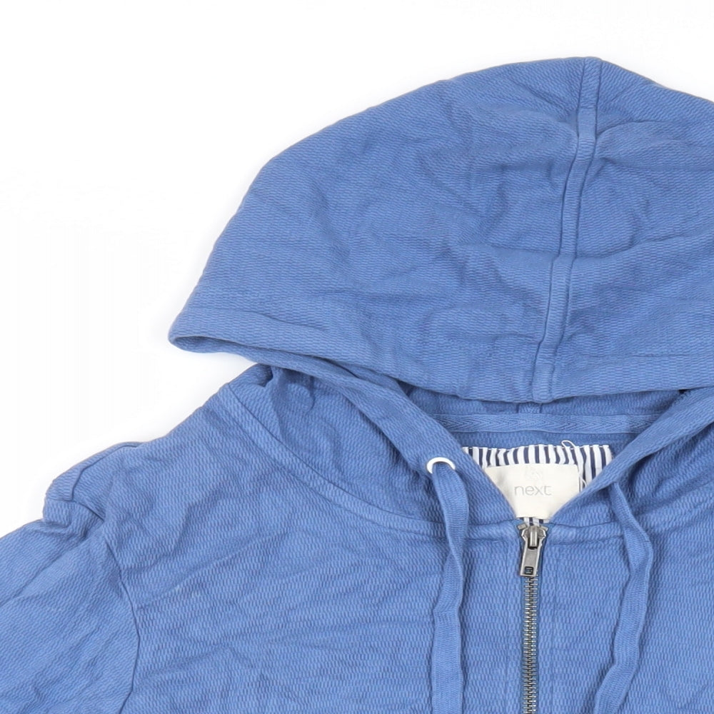 NEXT Womens Blue Cotton Full Zip Hoodie Size 16 Zip - Pockets