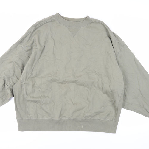 ASOS Womens Green Cotton Pullover Sweatshirt Size 10 Pullover - Oversized