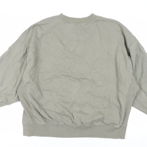 ASOS Womens Green Cotton Pullover Sweatshirt Size 10 Pullover - Oversized