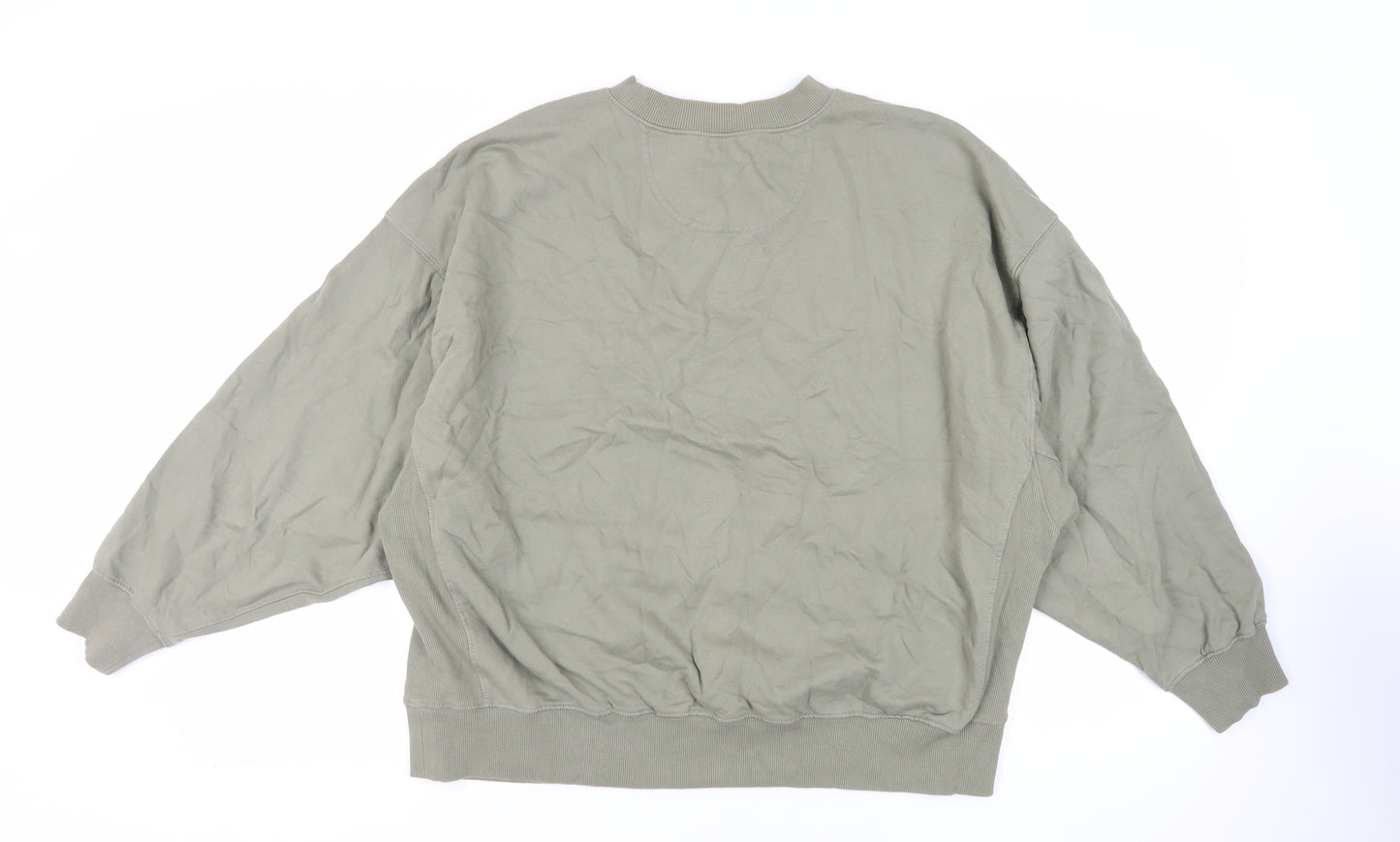 ASOS Womens Green Cotton Pullover Sweatshirt Size 10 Pullover - Oversized
