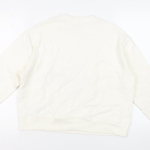 Marks and Spencer Womens White Cotton Pullover Sweatshirt Size M Pullover - Paradiso Hotel