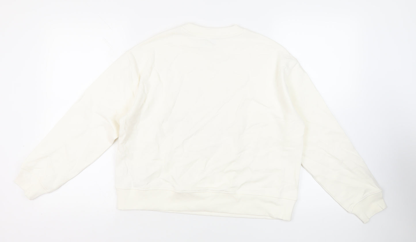 Marks and Spencer Womens White Cotton Pullover Sweatshirt Size M Pullover - Paradiso Hotel