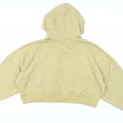 PRETTYLITTLETHING Womens Yellow Cotton Pullover Hoodie Size S Pullover - Oversized