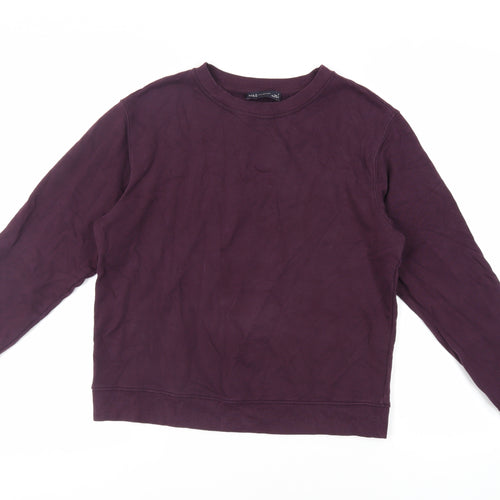 Marks and Spencer Womens Purple Cotton Pullover Sweatshirt Size S Pullover