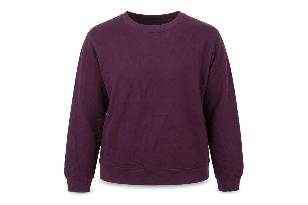 Front view of Marks & Spencer women’s purple cotton pullover sweatshirt, size S, pullover