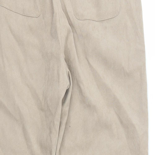 Zara Womens Beige Polyester Jogger Trousers Size S L26 in Regular - Elasticated Waist