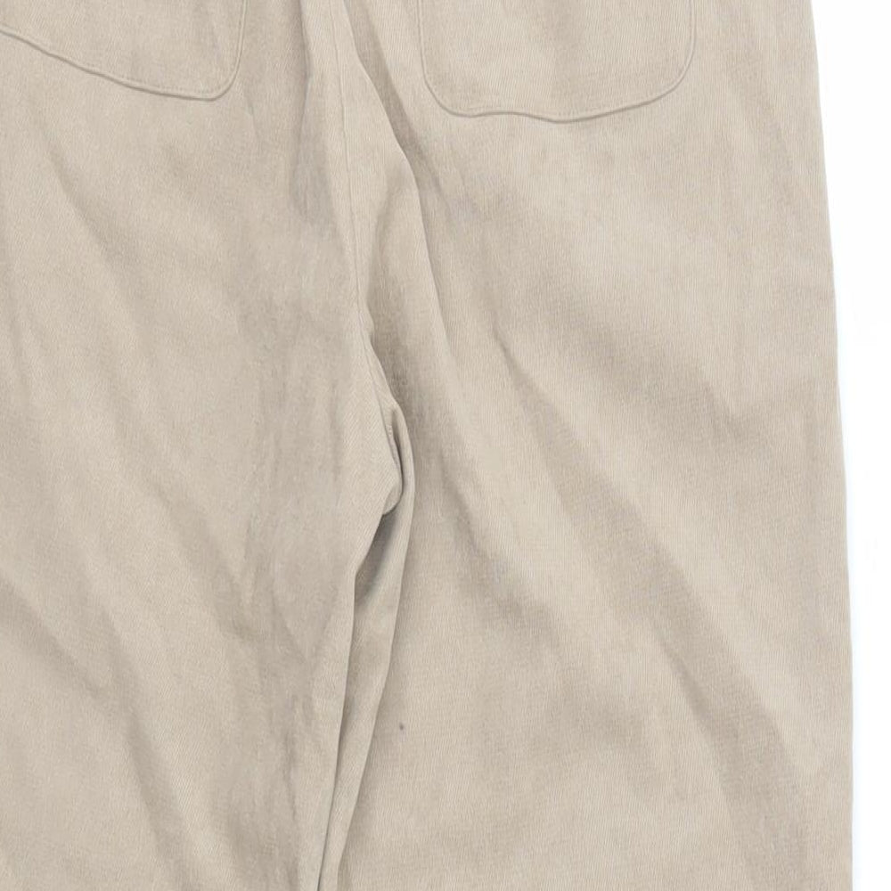 Zara Womens Beige Polyester Jogger Trousers Size S L26 in Regular - Elasticated Waist