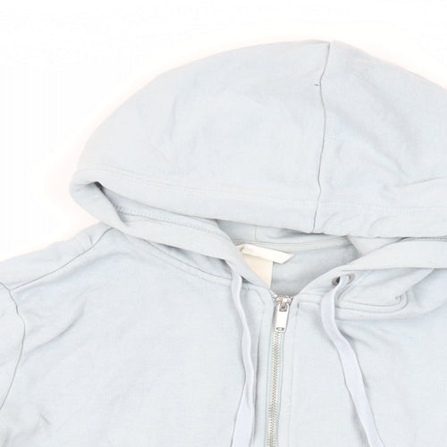 H&M Womens Blue Cotton Full Zip Hoodie Size S Zip - Pockets