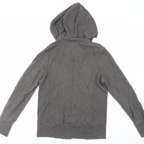 NEXT Womens Grey Cotton Full Zip Hoodie Size 14 Zip - Pockets
