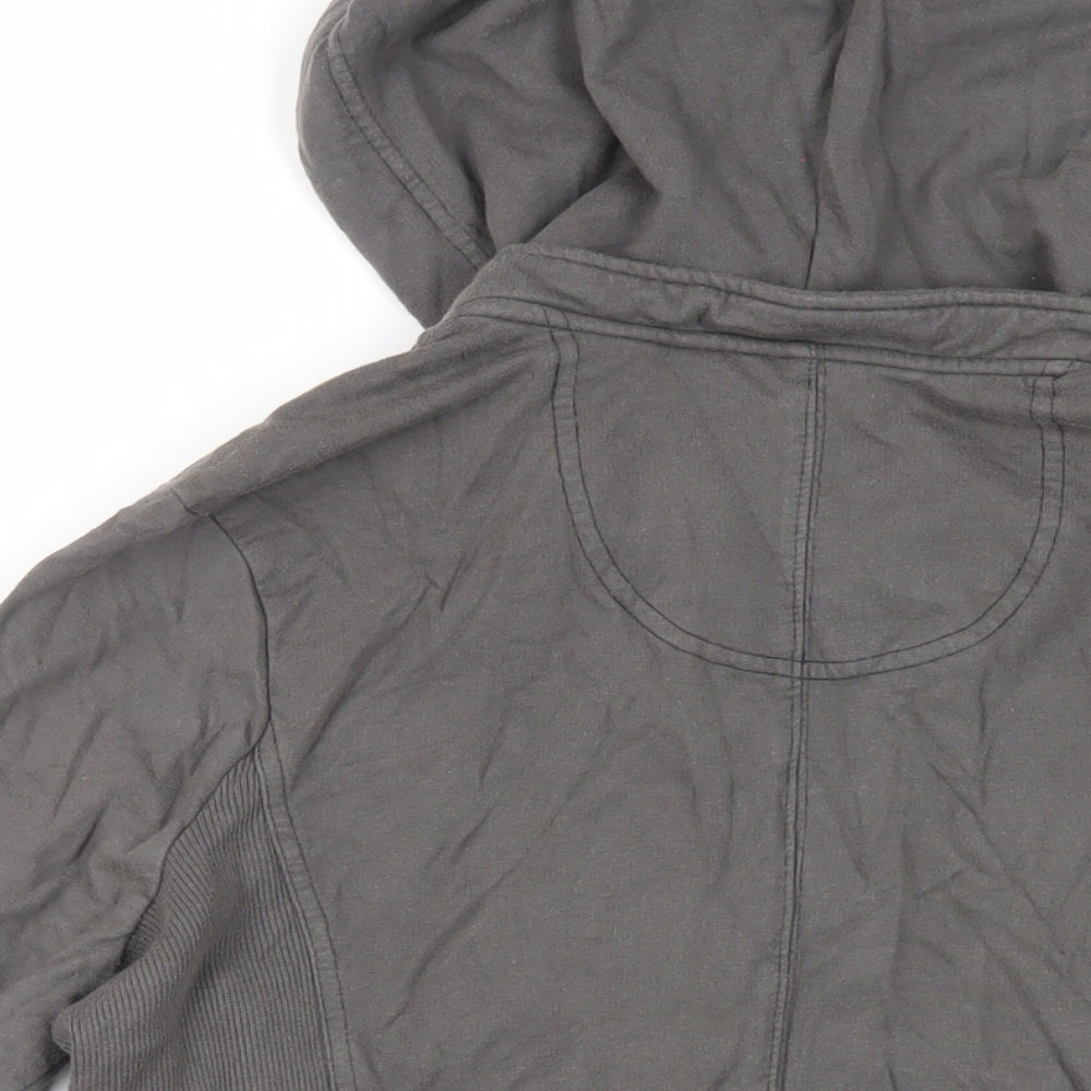 NEXT Womens Grey Cotton Full Zip Hoodie Size 14 Zip - Pockets