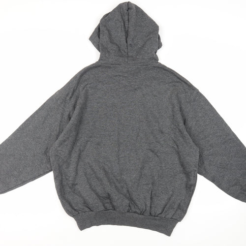 C&A Mens Grey Acrylic Pullover Hoodie Size M - Pockets