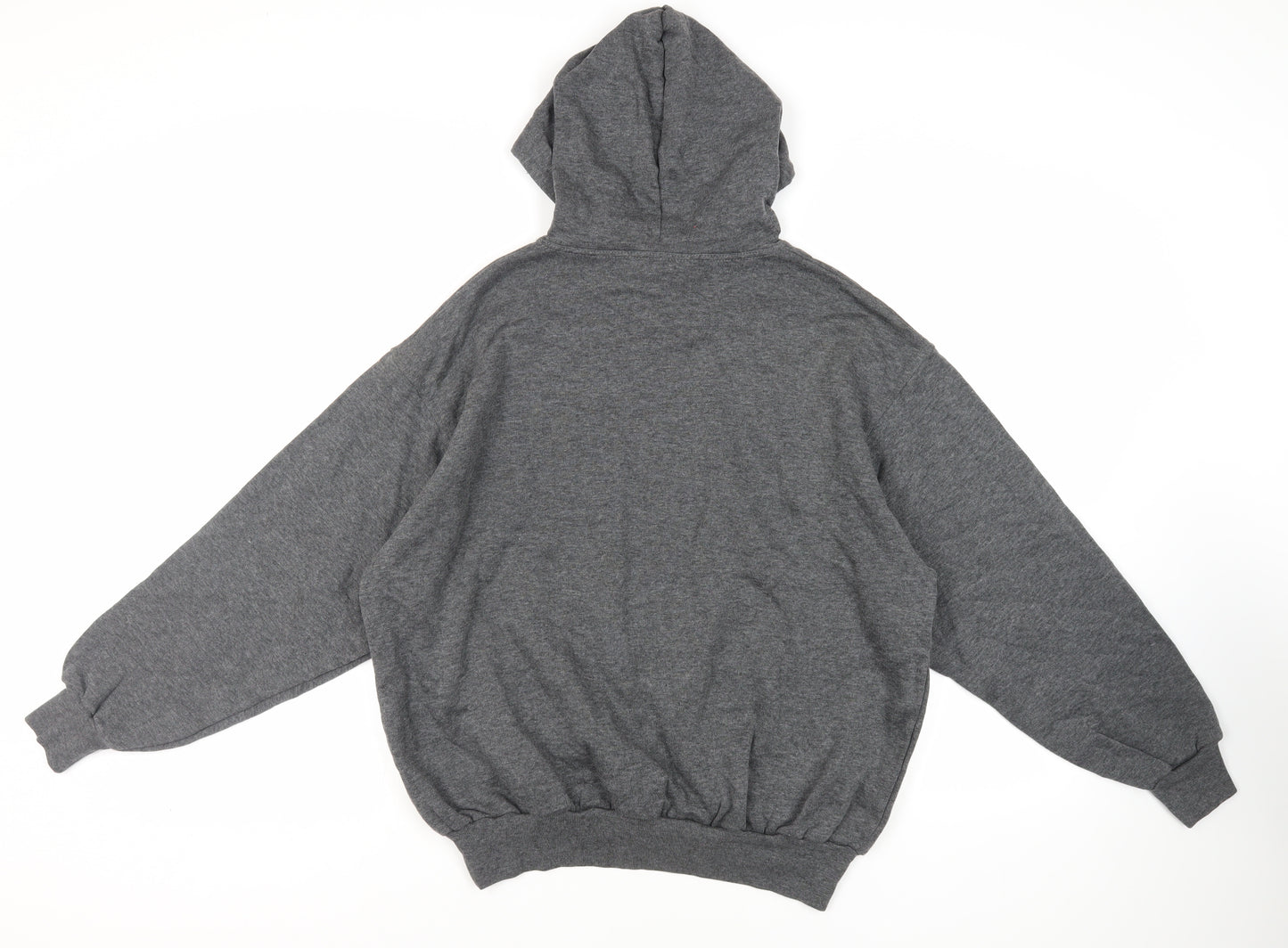 C&A Mens Grey Acrylic Pullover Hoodie Size M - Pockets