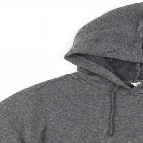 C&A Mens Grey Acrylic Pullover Hoodie Size M - Pockets