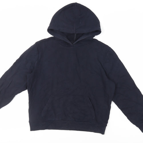Marks and Spencer Womens Blue Cotton Pullover Hoodie Size S Pullover - Pockets
