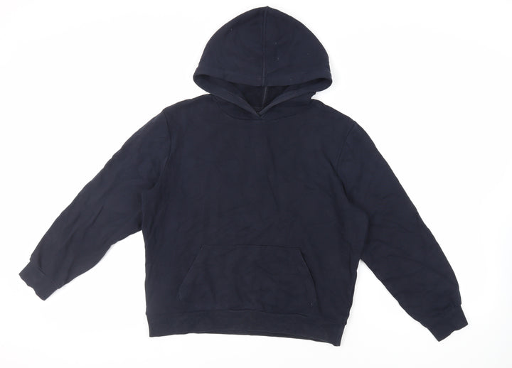 Marks and Spencer Womens Blue Cotton Pullover Hoodie Size S Pullover - Pockets