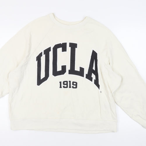 H&M Womens Ivory Cotton Pullover Sweatshirt Size L Pullover - UCLA