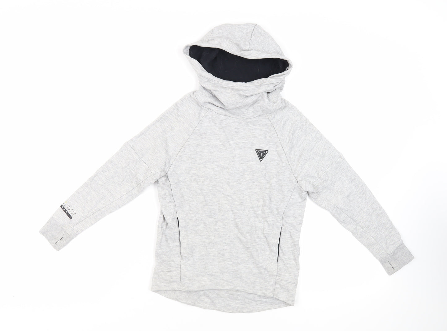 NEXT Boys Grey Cotton Pullover Hoodie Size 8 Years - Pockets