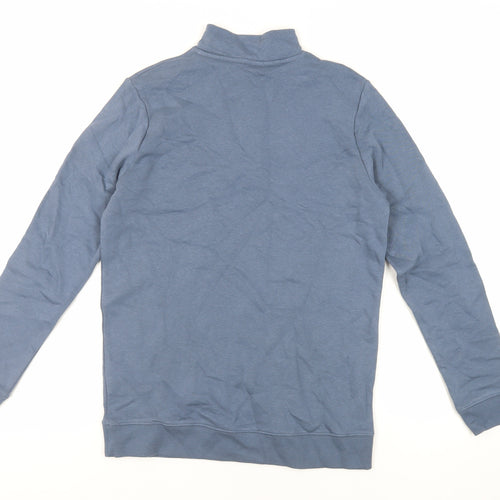 Marks and Spencer Boys Blue Cotton Pullover Sweatshirt Size 13-14 Years Zip