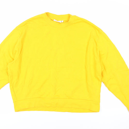 Weekday Womens Yellow Cotton Pullover Sweatshirt Size S Pullover