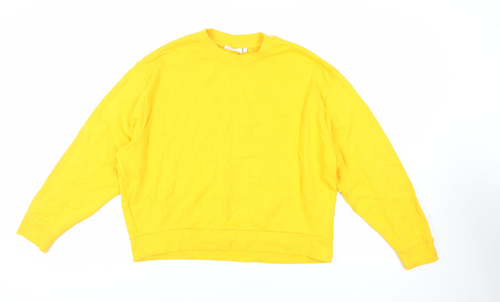 Weekday Womens Yellow Cotton Pullover Sweatshirt Size S Pullover