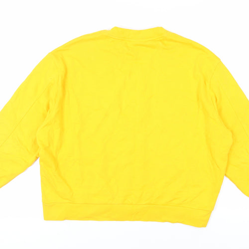 Weekday Womens Yellow Cotton Pullover Sweatshirt Size S Pullover