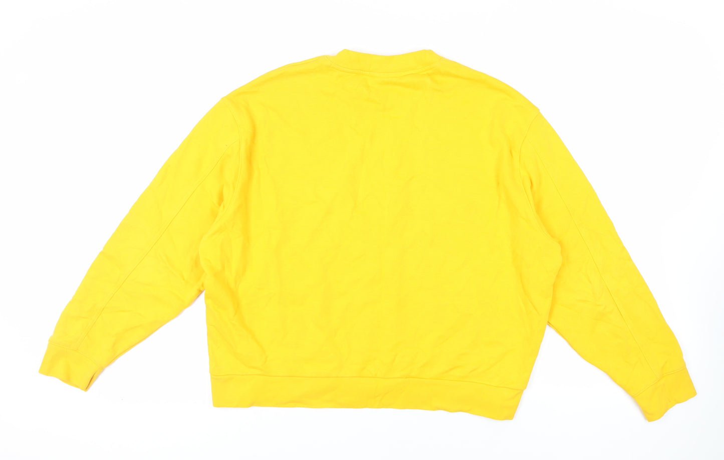 Weekday Womens Yellow Cotton Pullover Sweatshirt Size S Pullover