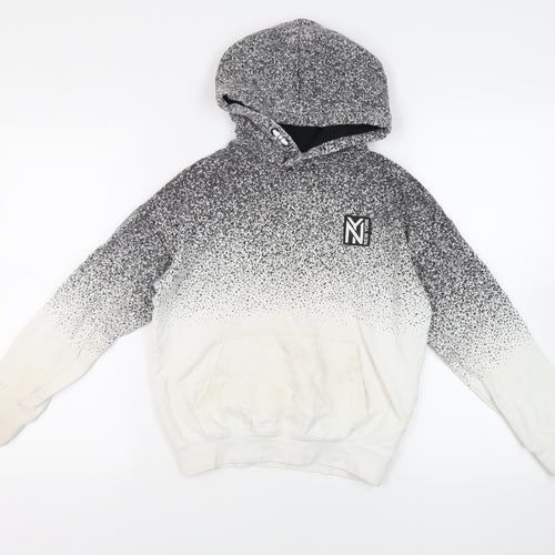 H&M Boys Grey Geometric Cotton Pullover Hoodie Size 10-11 Years Pullover - New York