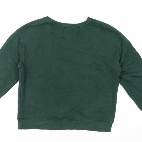Zara Womens Green Cotton Pullover Sweatshirt Size M Pullover - Harvard