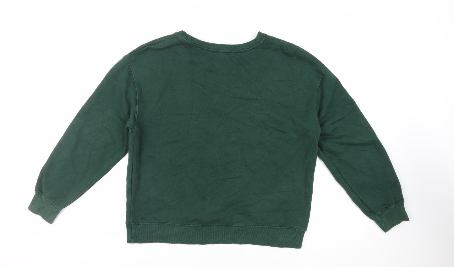 Zara Womens Green Cotton Pullover Sweatshirt Size M Pullover - Harvard