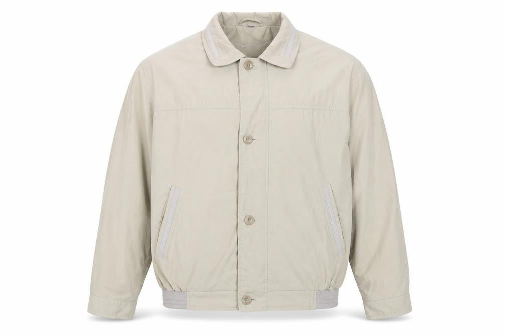 Front view of Weatherguard men’s beige jacket, size XL, zip