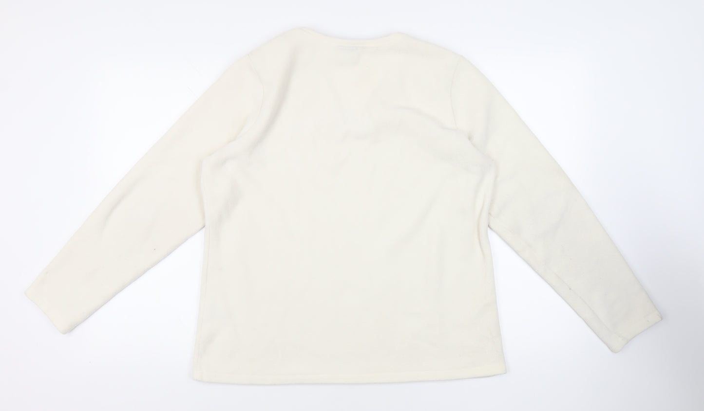 Lands' End Womens Ivory Polyester Pullover Sweatshirt Size L Pullover