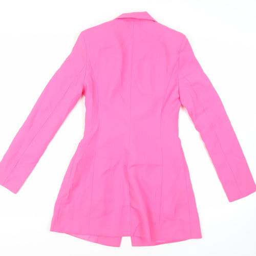 PRETTYLITTLETHING Womens Pink Jacket Blazer Size 6 Snap