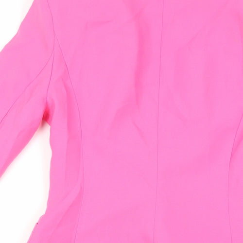 PRETTYLITTLETHING Womens Pink Jacket Blazer Size 6 Snap