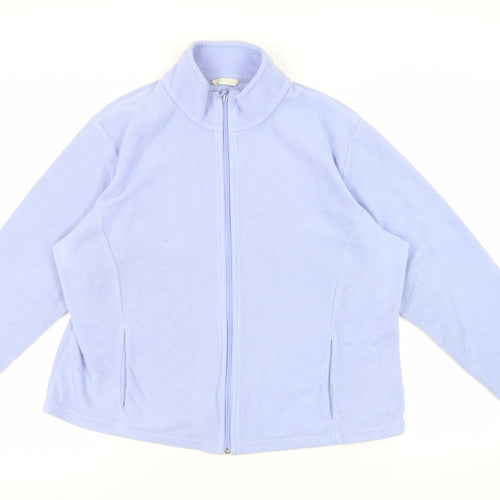Marks and Spencer Womens Blue Jacket Size L Zip - Pockets