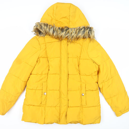 Very Womens Yellow Jacket Size 16 Zip - Hooded