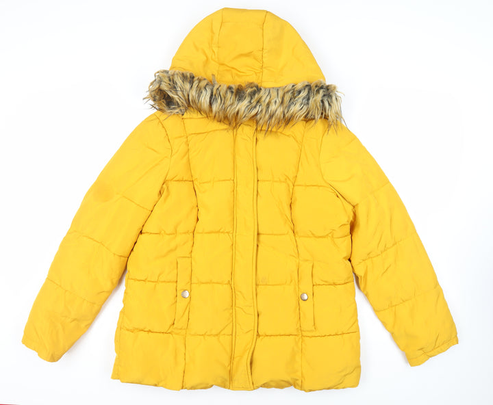 Very Womens Yellow Jacket Size 16 Zip - Hooded