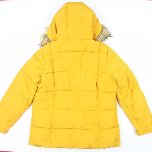 Very Womens Yellow Jacket Size 16 Zip - Hooded