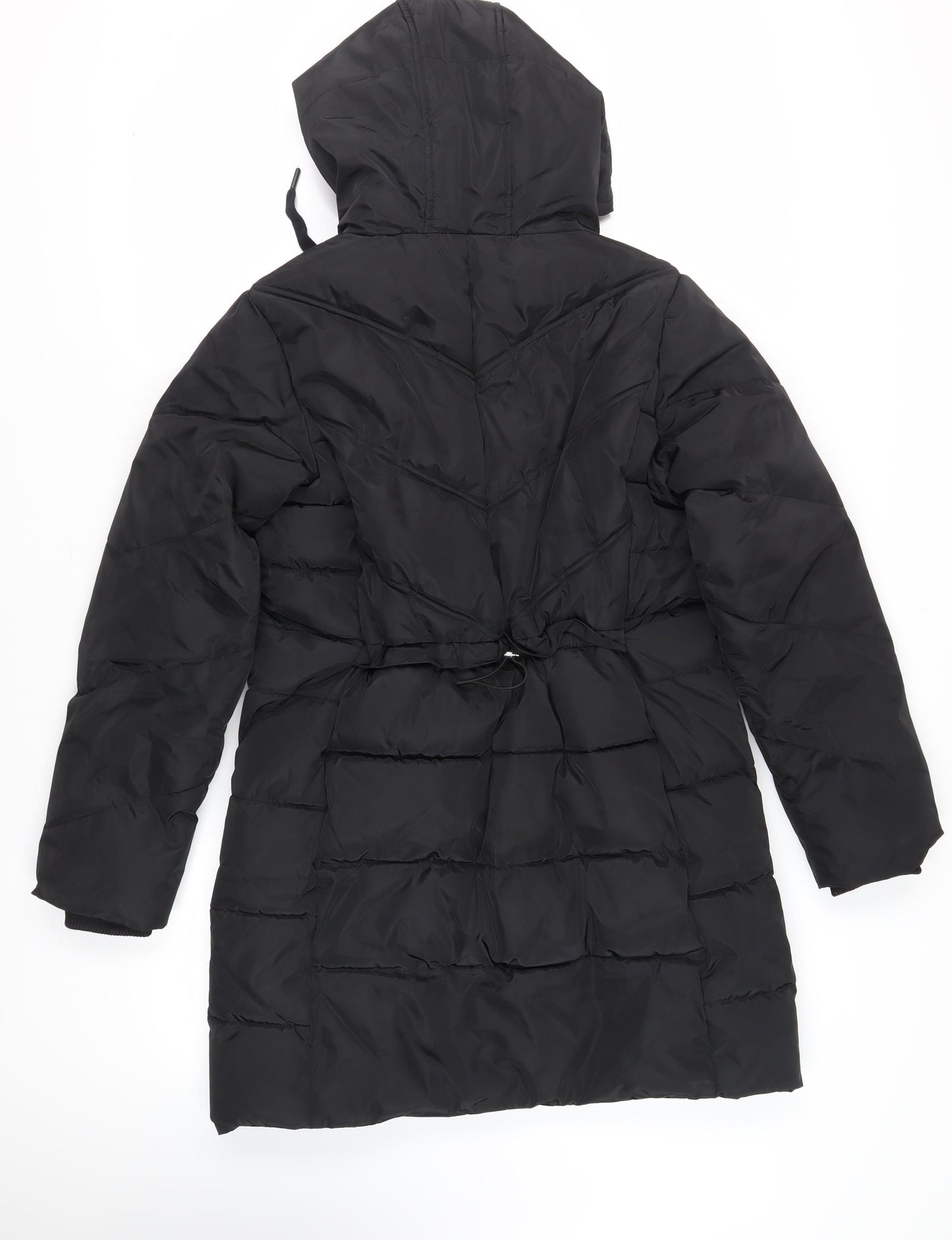Capsule Womens Black Quilted Coat Size 12 Zip - Hooded