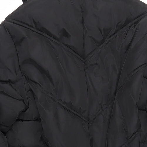 Capsule Womens Black Quilted Coat Size 12 Zip - Hooded