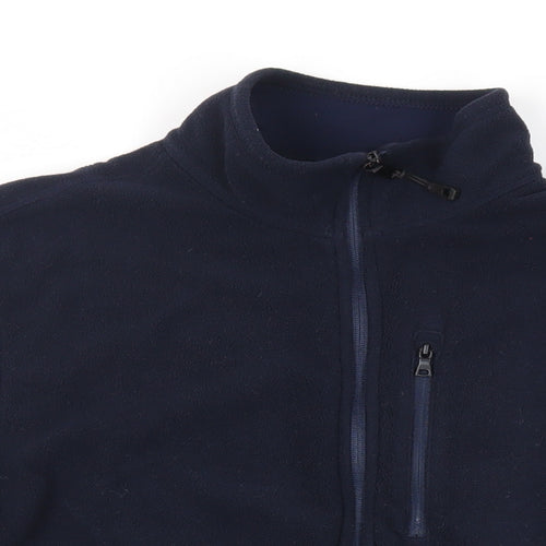 Marks and Spencer Mens Blue Jacket Size M Zip - Pockets