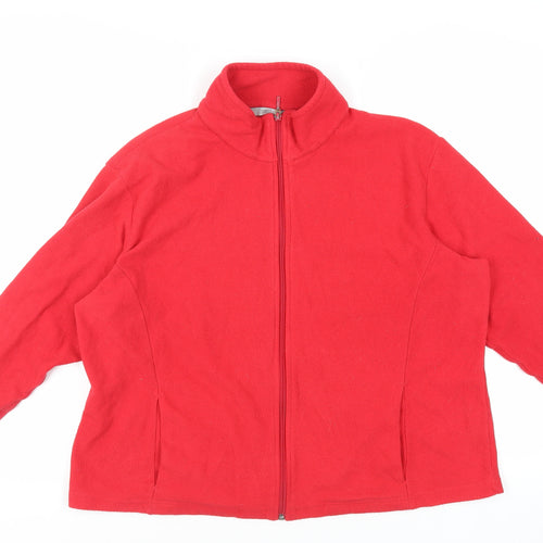Marks and Spencer Womens Red Jacket Size 22 Zip - Pockets